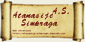 Atanasije Šimpraga vizit kartica